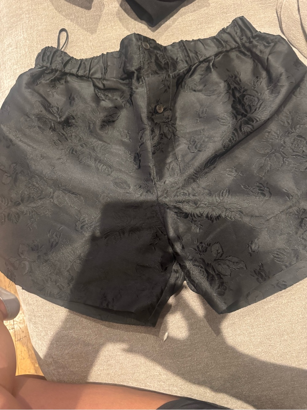 Miu Miu Black Floral Jacquard High-Waist Shorts